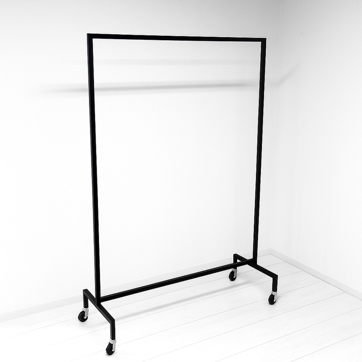 ハンガーラック W90cm 角パイプ ブラック インハングタイプ ハンガーラック 角パイプ＜ブラック＞W90cmの