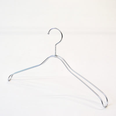 スチール製レディース湾曲ハンガー：梨地加工(クロームメッキ)