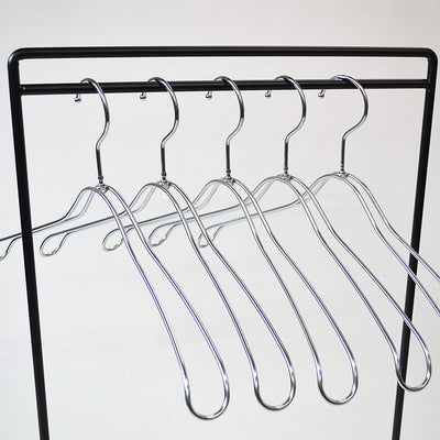 スチール製レディース湾曲ハンガー：梨地加工(クロームメッキ)